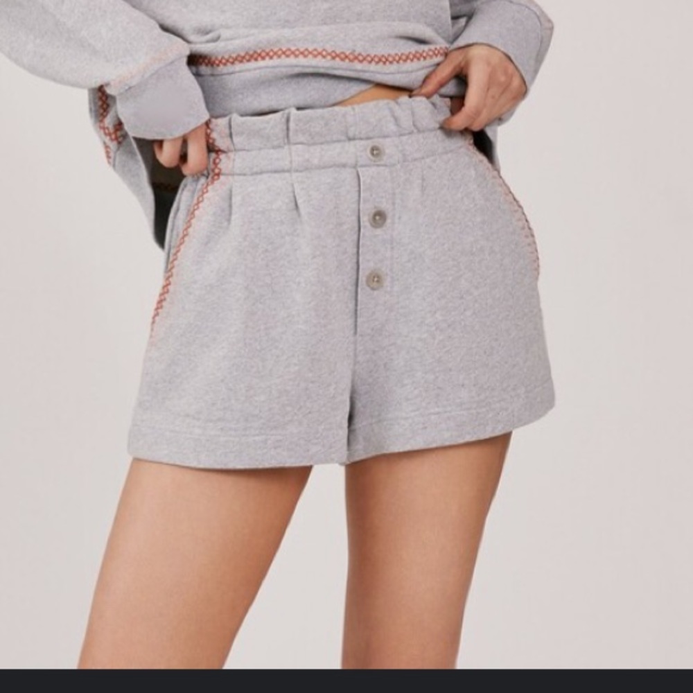 something navy paper bag shorts